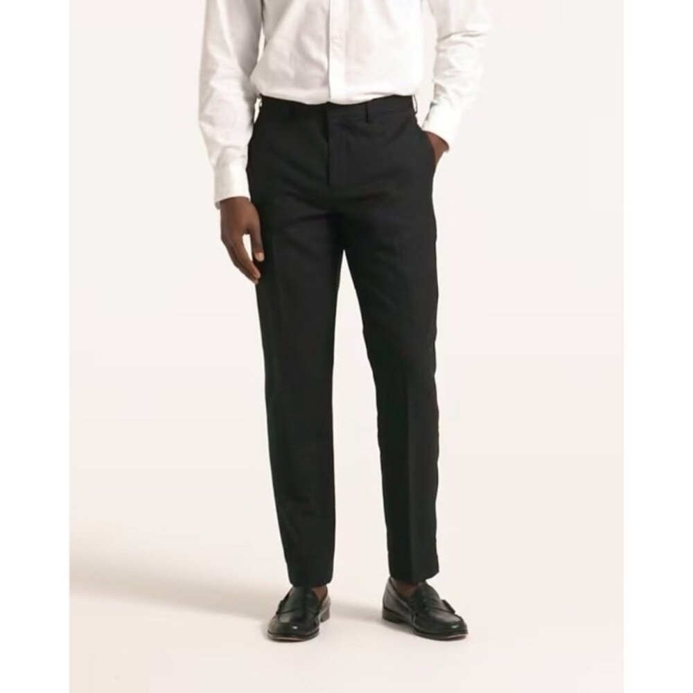 J. Crew Bowery Black Dress Pants Size 32x32 Slim Fit 100% Wool Trousers 47475